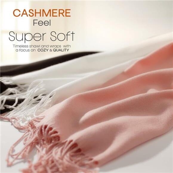 Women's Pashmina Shawls and Wraps for Evening Dress Long Scarf Shawl Gifts - Picture 13 of 14